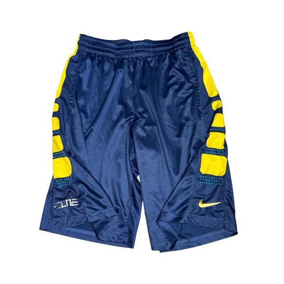 Vintage Y2K Nike Elite Shorts Super Rare Sz L Mens Yellow/Blue Dope Baggy Hoops - Picture 1 of 8